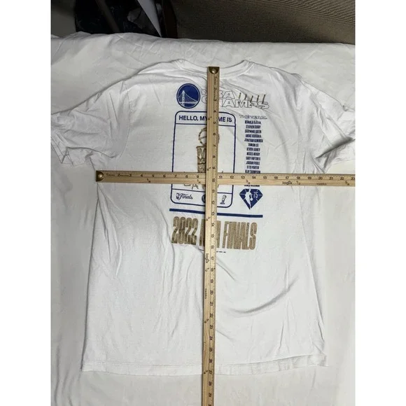 Nike Golden State Warriors 2022 NBA Champs White T Shirt Roster Mens Size L - Picture 6 of 7
